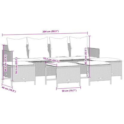 Set Divano da Giardino 5 pz con Cuscini Beige in Polyrattan | homemem39