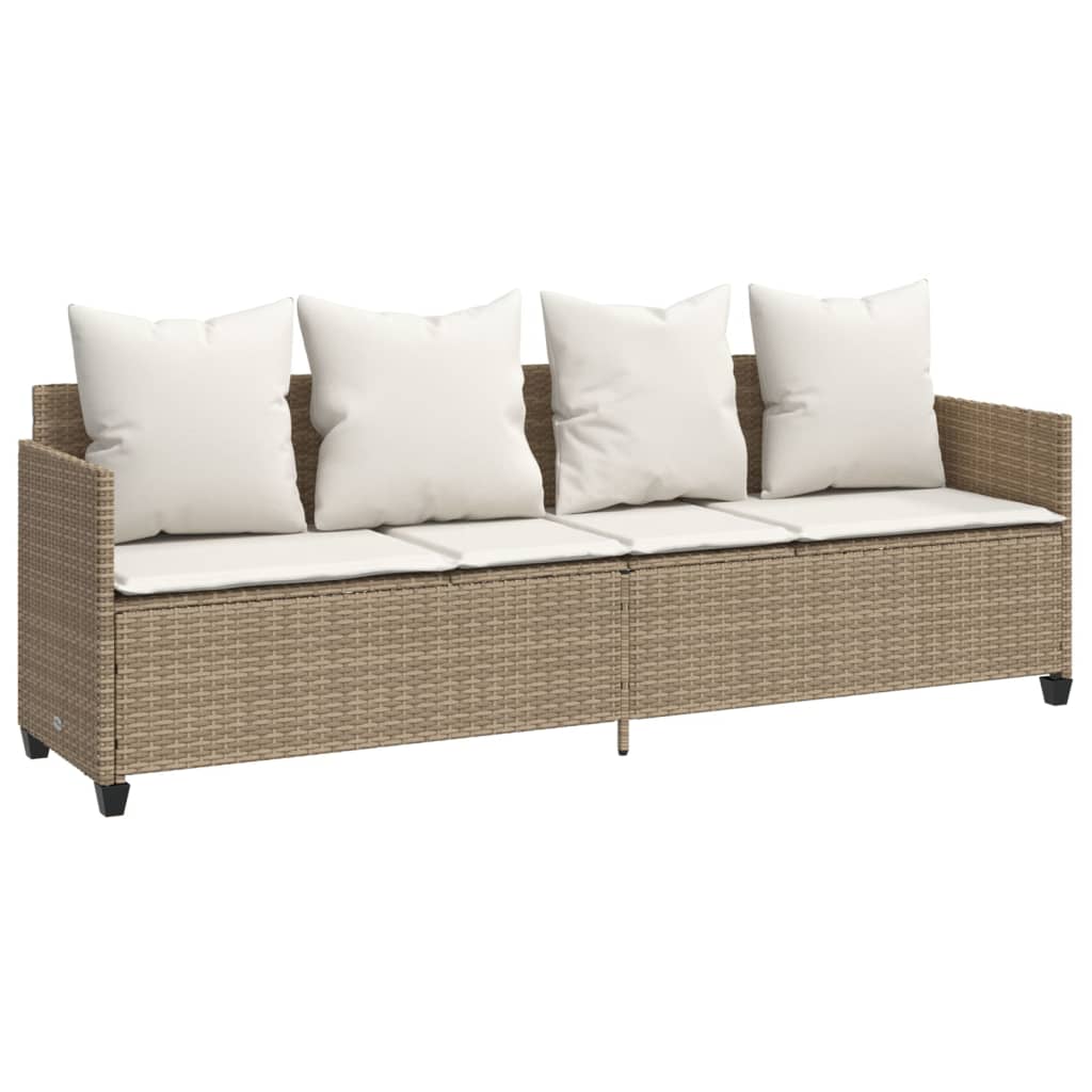Set Divano da Giardino 5 pz con Cuscini Beige in Polyrattan | homemem39