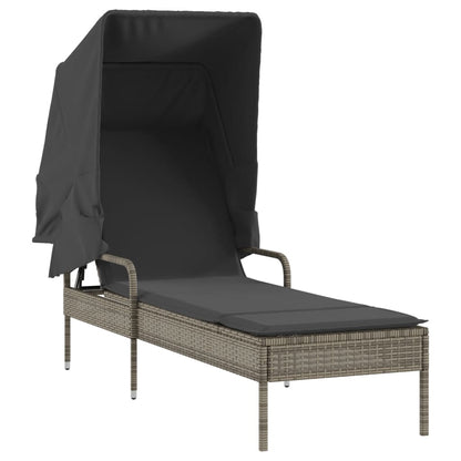 Lettini Prendisole 2 pz con Baldacchino e Tavolino Polyrattan | homemem39