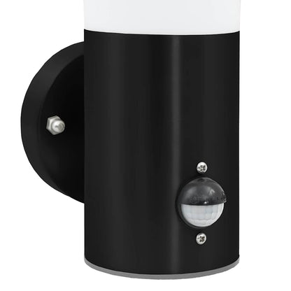 Lampade da Parete Esterne 2 pcs Nero 12 x 7.5 x 29 cm