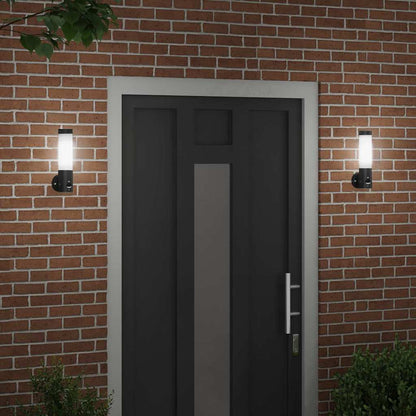 Lampade da Parete Esterne 2 pcs Nero 12 x 7.5 x 29 cm