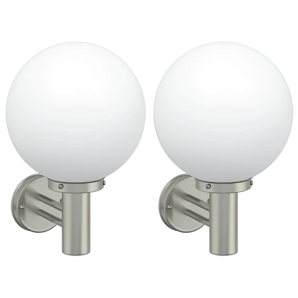 Lampade da Parete Esterne 2 pcs Argento 28 x 25 x 38 cm