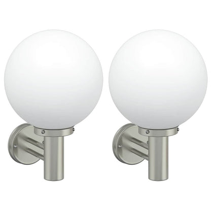Lampade da Parete Esterne 2 pcs Argento 28 x 25 x 38 cm