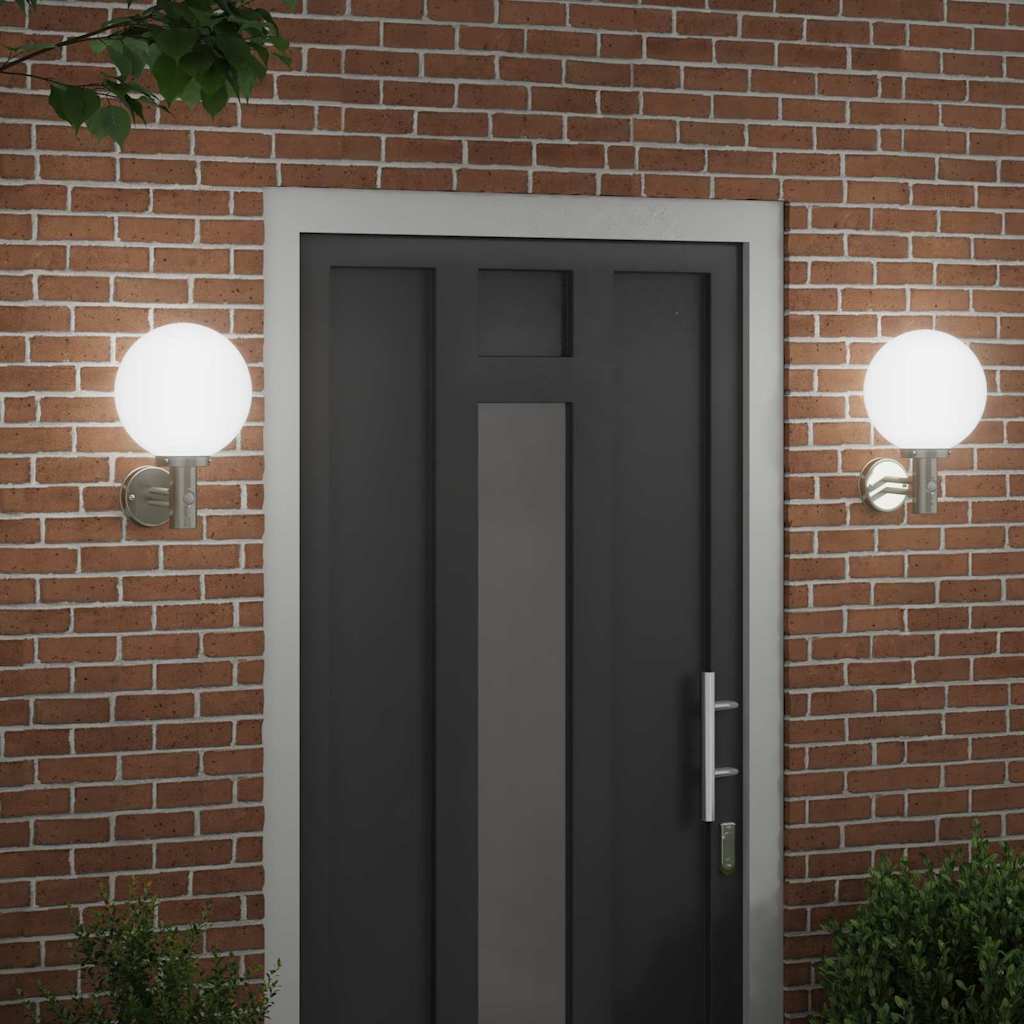 Lampade da Parete Esterne 2 pcs Argento 28 x 25 x 38 cm