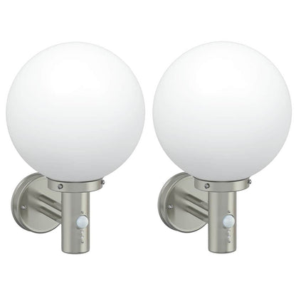 Lampade da Parete Esterne 2 pcs Argento 28 x 25 x 38 cm