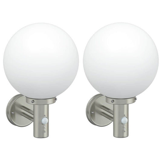Lampade da Parete Esterne 2 pcs Argento 28 x 25 x 38 cm