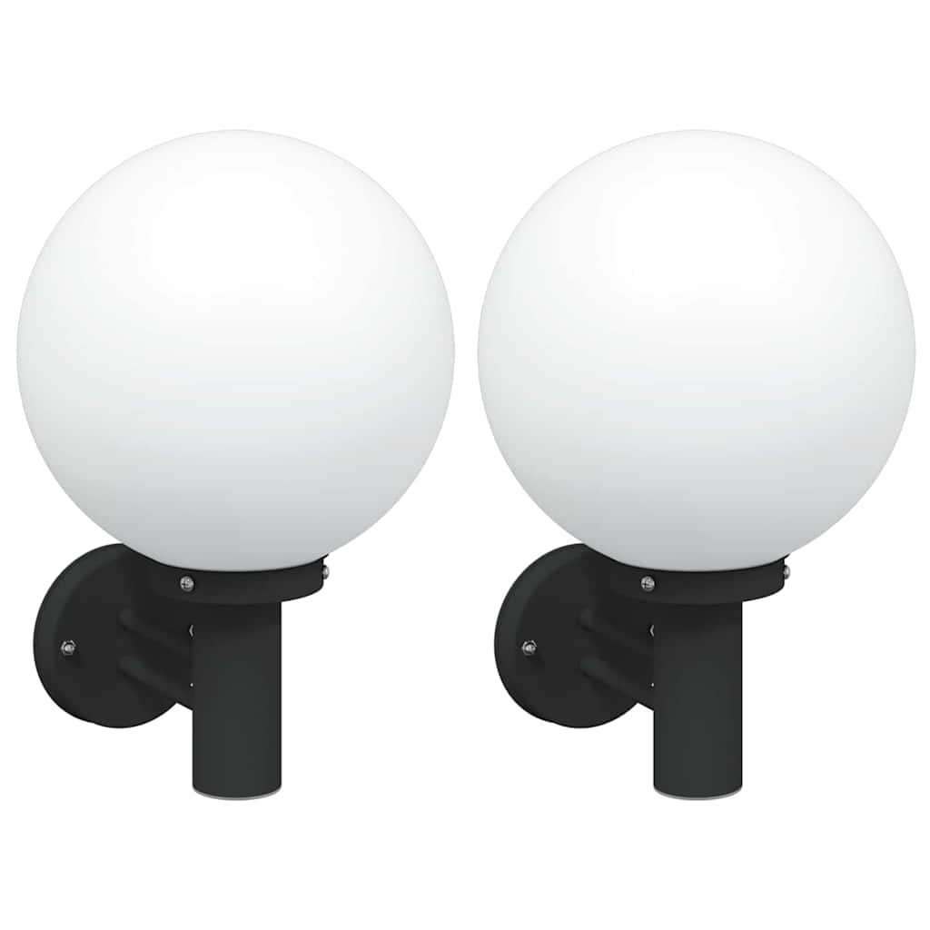 Lampade da Parete Esterne 2 pcs Nero 28 x 25 x 38 cm