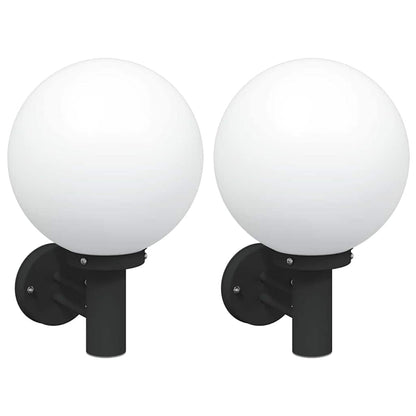 Lampade da Parete Esterne 2 pcs Nero 28 x 25 x 38 cm