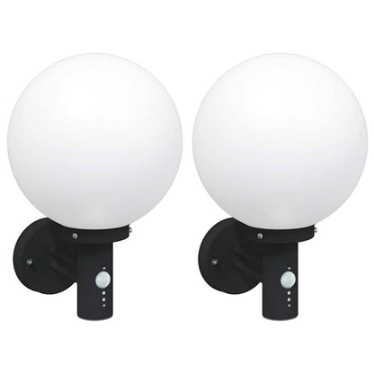 Lampade da Parete Esterne 2 pcs Nero 28 x 25 x 38 cm