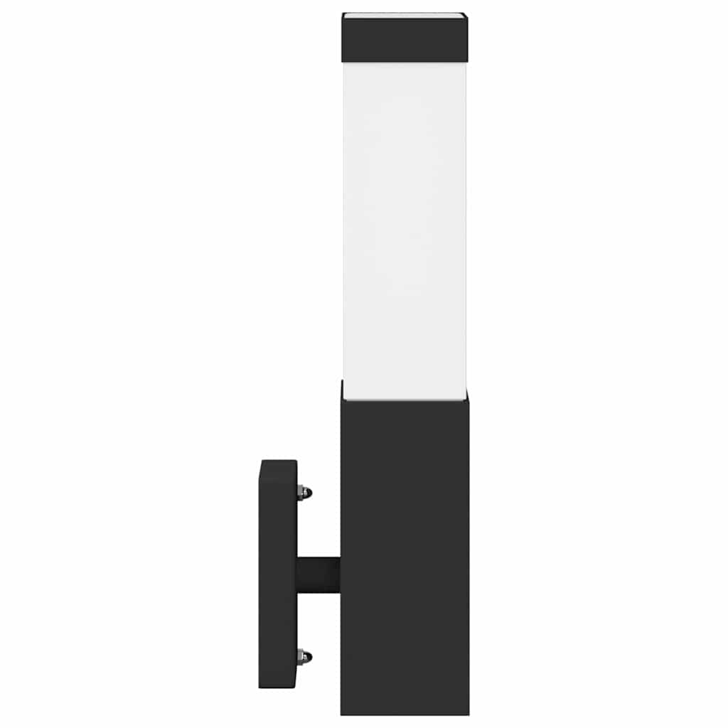 Lampade da Parete Esterne 2 pcs Nero 10.5 x 6 x 35 cm