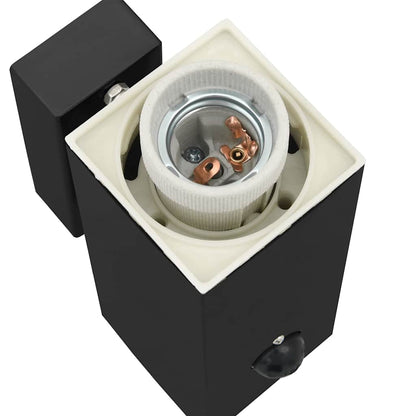 Lampade da Parete Esterne 2 pcs Nero 10.5 x 6 x 35 cm