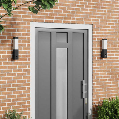 Lampade da Parete Esterne 2 pcs Nero 10.5 x 6 x 35 cm