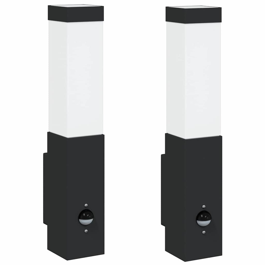 Lampade da Parete Esterne 2 pcs Nero 10.5 x 6 x 35 cm