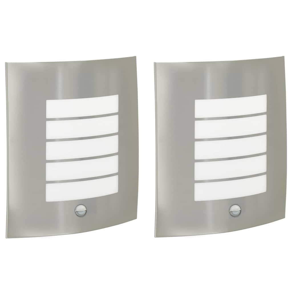 Lampade da Parete Esterne 2 pcs Argento 23.5 x 10.5 x 26 cm