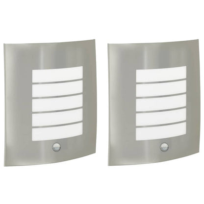 Lampade da Parete Esterne 2 pcs Argento 23.5 x 10.5 x 26 cm