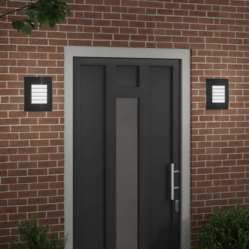 Lampade da Parete Esterne 2 pcs Nero 23.5 x 10.5 x 26 cm
