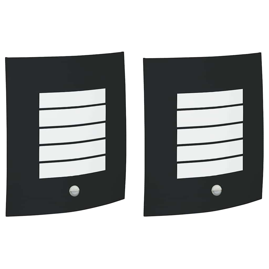 Lampade da Parete Esterne 2 pcs Nero 23.5 x 10.5 x 26 cm