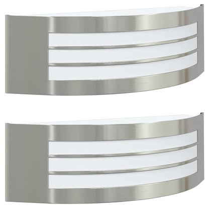 Lampade da Parete Esterne 2 pcs Argento 32 x 10 x 10 cm