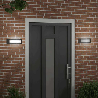 Lampade da Parete Esterne 2 pcs Nero 32 x 10 x 10 cm