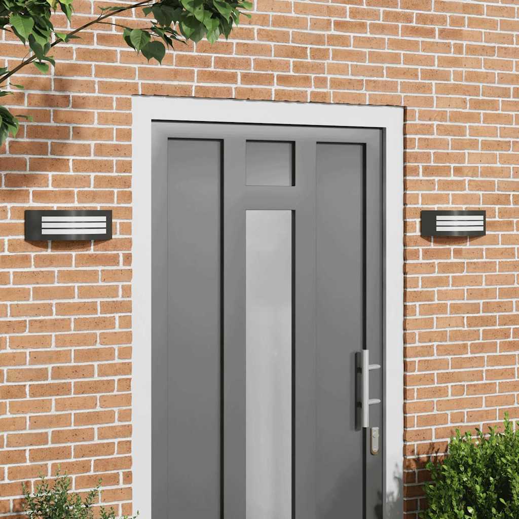 Lampade da Parete Esterne 2 pcs Nero 32 x 10 x 10 cm