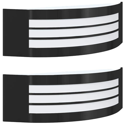 Lampade da Parete Esterne 2 pcs Nero 32 x 10 x 10 cm