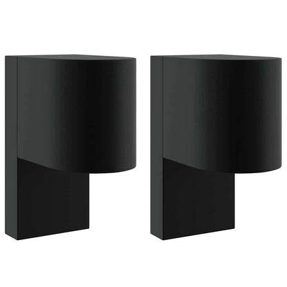 Lampade da Parete Esterne 2 pcs Nero 12 x 7 x 15 cm