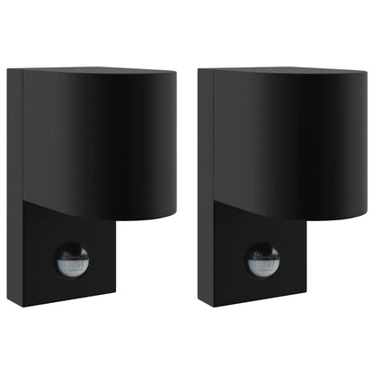 Lampade da Parete Esterne 2 pcs Nero 12 x 7 x 15 cm