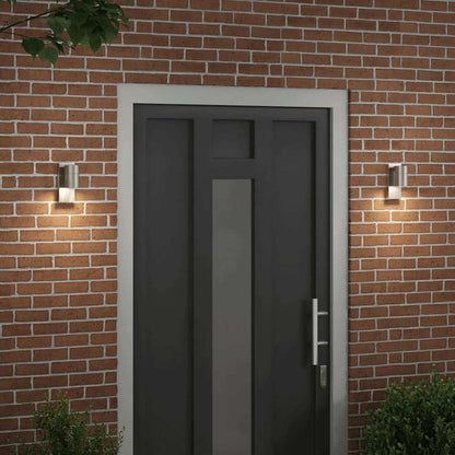 Lampade da Parete Esterne 2 pcs Argento 6.5 x 10.5 x 16 cm