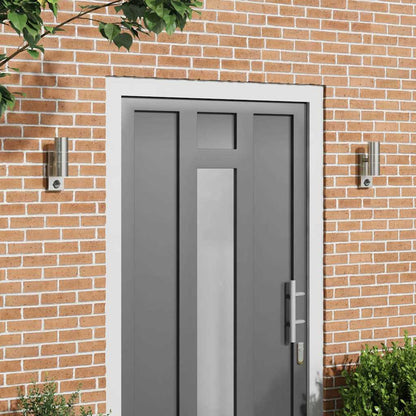 Lampade da Parete Esterne 2 pcs Argento 7 x 10 x 22 cm