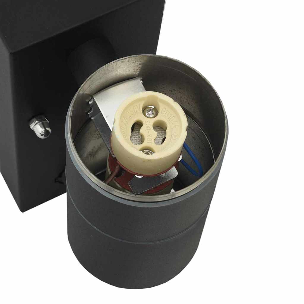 Lampade da Parete Esterne 2 pcs Nero 7 x 10 x 22 cm