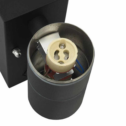 Lampade da Parete Esterne 2 pcs Nero 7 x 10 x 22 cm