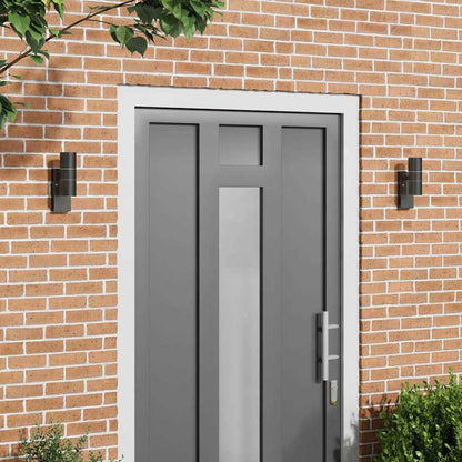 Lampade da Parete Esterne 2 pcs Nero 7 x 10 x 22 cm