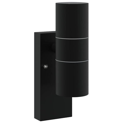 Lampade da Parete Esterne 2 pcs Nero 7 x 10 x 22 cm