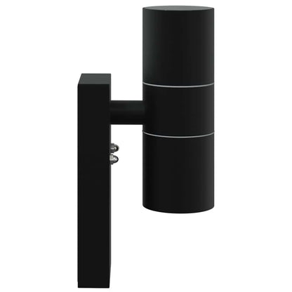 Lampade da Parete Esterne 2 pcs Nero 7 x 10 x 22 cm