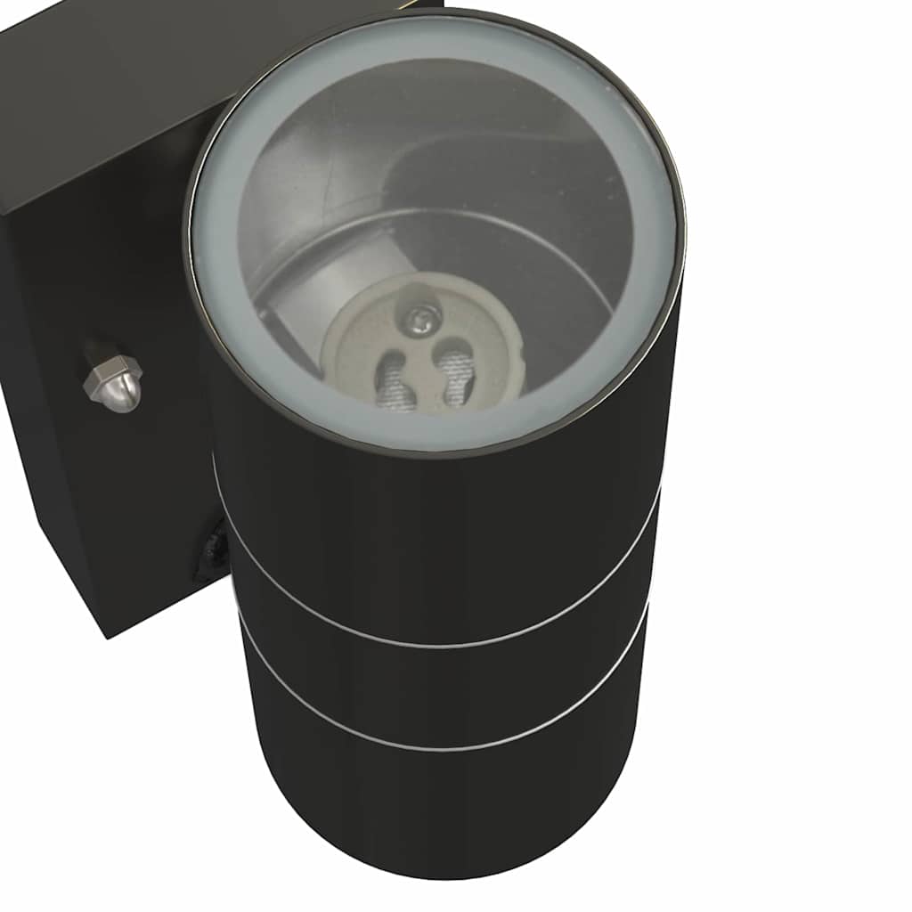 Lampade da Parete Esterne 2 pcs Nero 7 x 10 x 22 cm