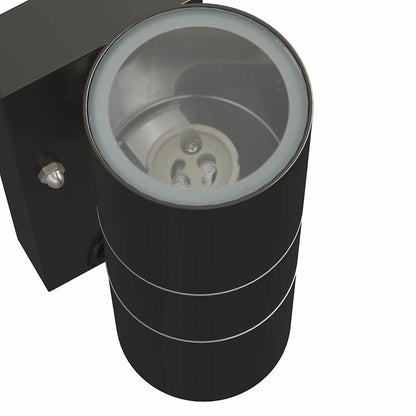 Lampade da Parete Esterne 2 pcs Nero 7 x 10 x 22 cm