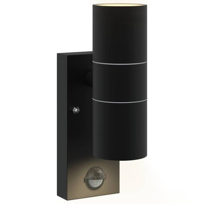Lampade da Parete Esterne 2 pcs Nero 7 x 10 x 22 cm