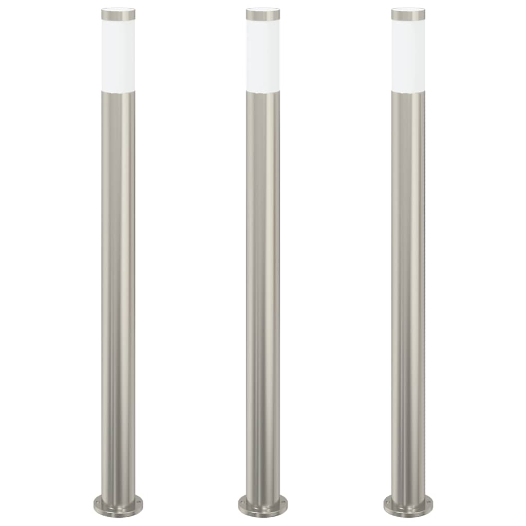 Lampioni a palo 3 pz 110 cm Acciaio Inox IP44 | homemem39