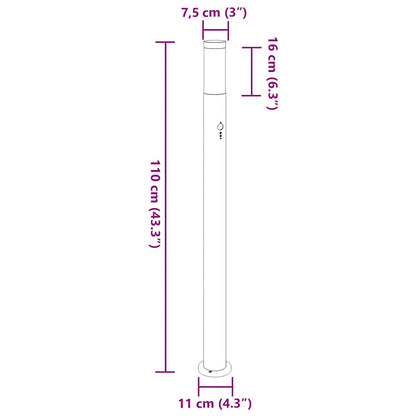 Lampioni a paletto con sensore 3 pz 110 cm Acciaio Inox IP44 | homemem39
