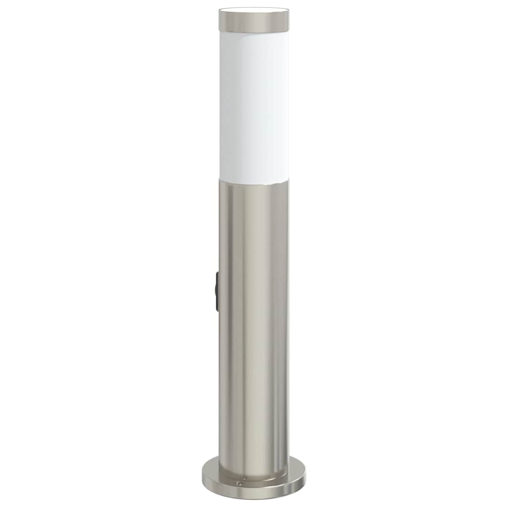 Lampada a paletto con presa elettrica 50 cm Acciaio Inox IP44 | homemem39