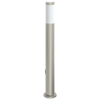 Lampada a paletto con presa elettrica 80 cm Acciaio Inox IP44 | homemem39
