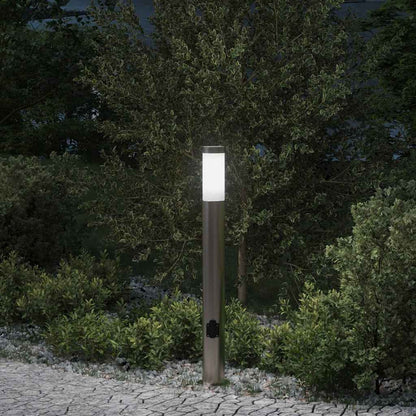 Lampada a paletto con presa elettrica 80 cm Acciaio Inox IP44 | homemem39