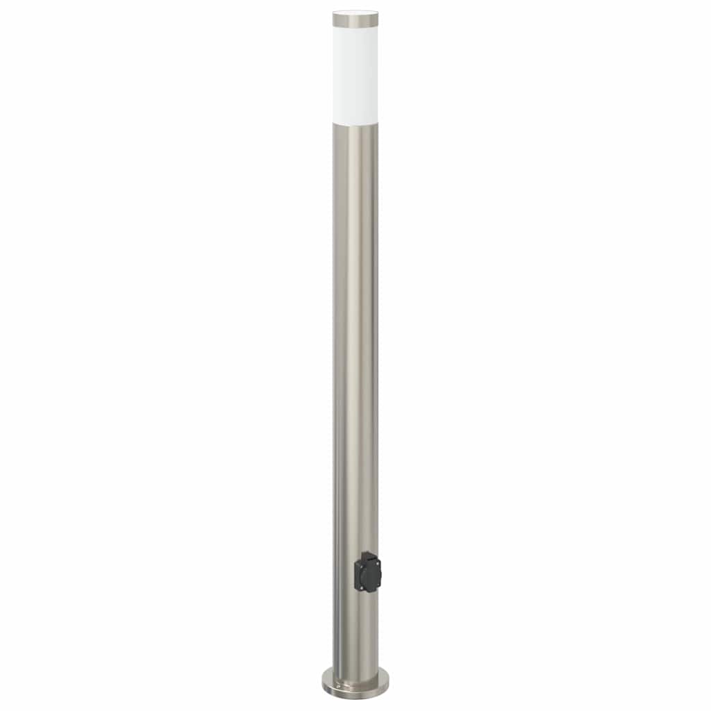 Lampada a paletto con presa elettrica 110 cm Acciaio Inox IP44 | homemem39
