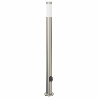 Lampada a paletto con presa elettrica 110 cm Acciaio Inox IP44 | homemem39