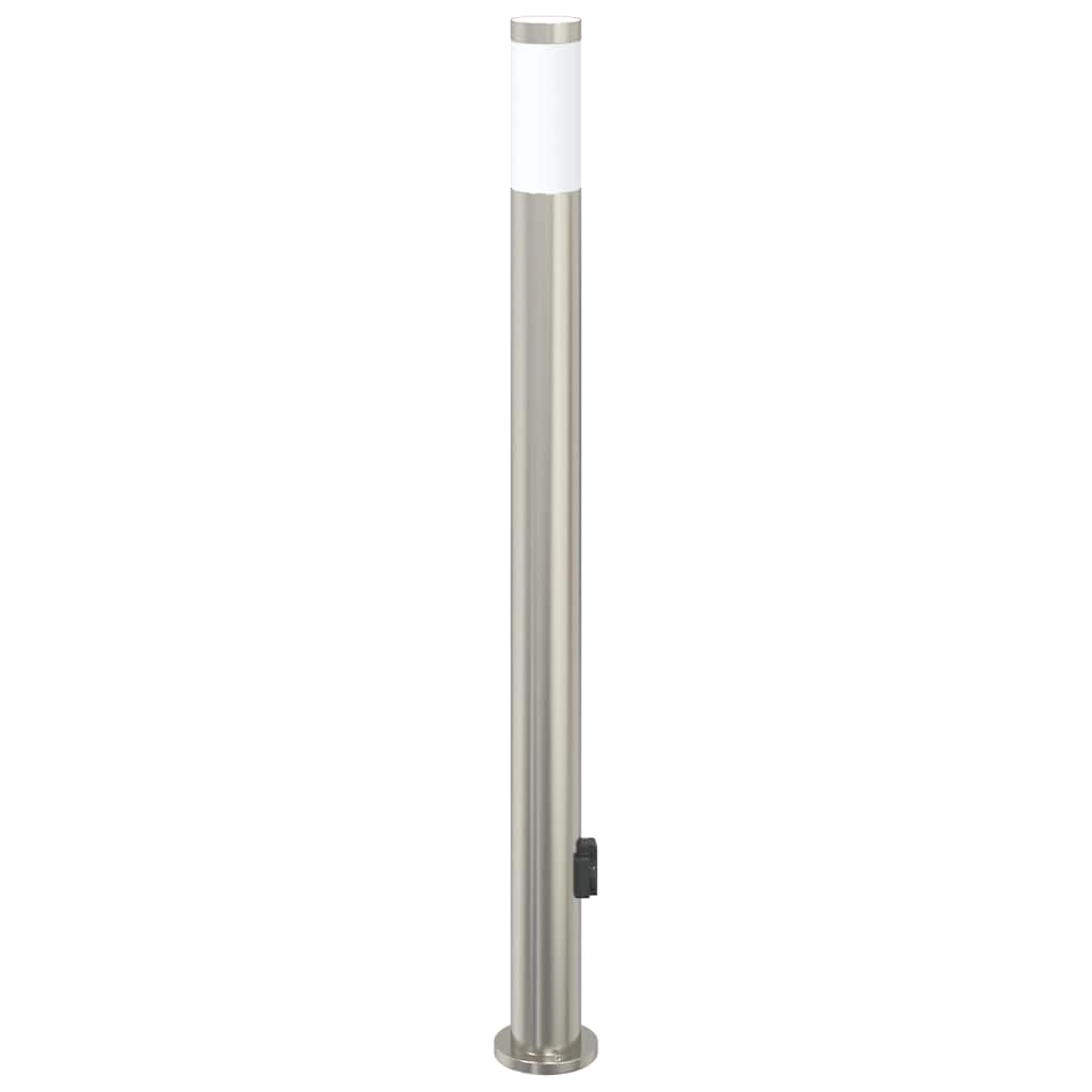 Lampada a paletto con presa elettrica 110 cm Acciaio Inox IP44