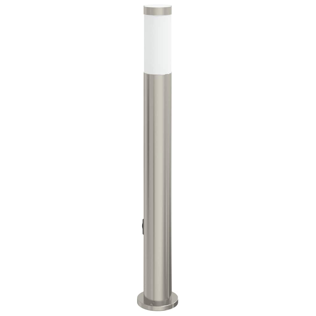 Lampada a paletto con sensore e presa 80 cm Acciaio Inox IP44 | homemem39