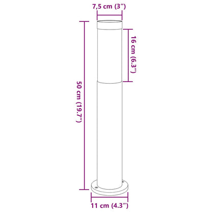 Lampada a paletto 50 cm in Acciaio Inox IP44 | homemem39