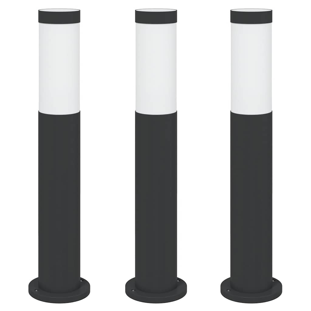 Lampioni a palo 3 pz 50 cm Acciaio Inox IP44 | homemem39