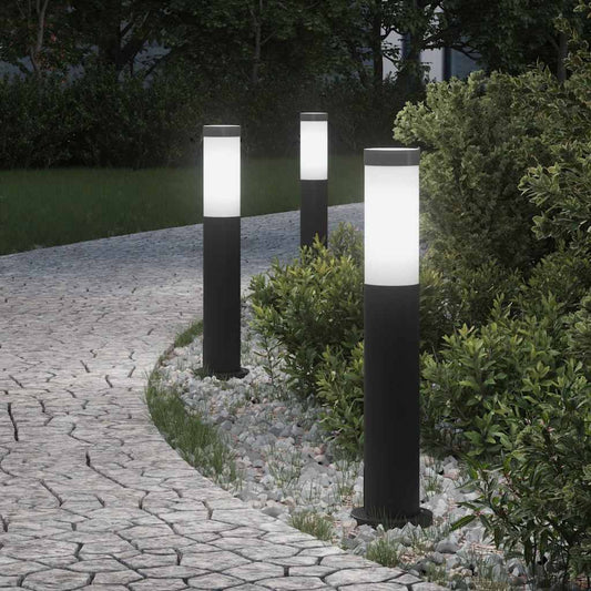 Lampioni a palo 3 pz 50 cm Acciaio Inox IP44 | homemem39
