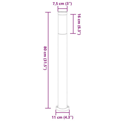 Lampada a paletto 80 cm in Acciaio Inox IP44 | homemem39